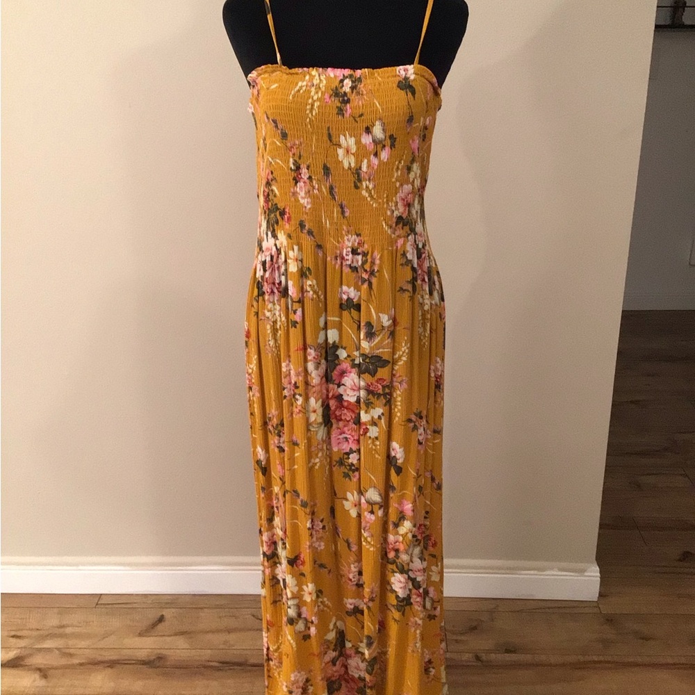 Floral Yellow Maxi Dress